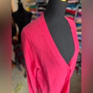 Isaac Mizrahi Vibrant Pink Cashmere Cardigan,M